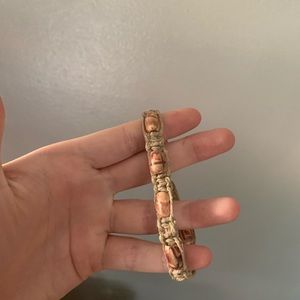 Boho hippie hemp twine beaded bracelet